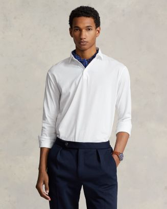 Polo Ralph Lauren Cotton Lisle Classic Fit Long Sleeve Polo Shirt ...