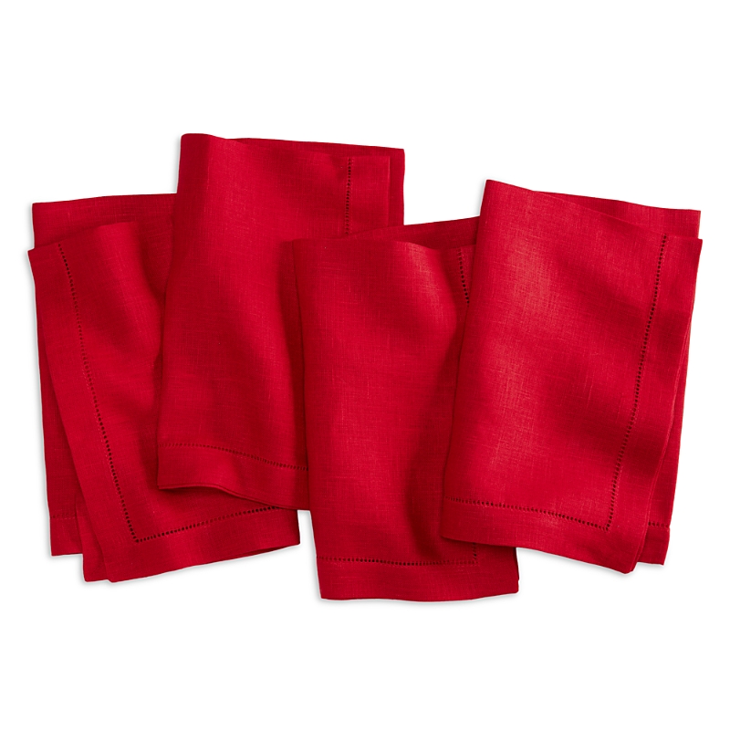 Sferra Festival 4-piece Linen Dinner Napkin Set In Red