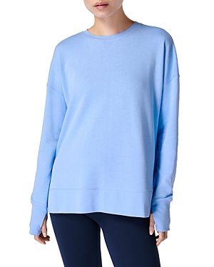 Sweaty Betty After Class Longline Sweatshirt In Filter Blue