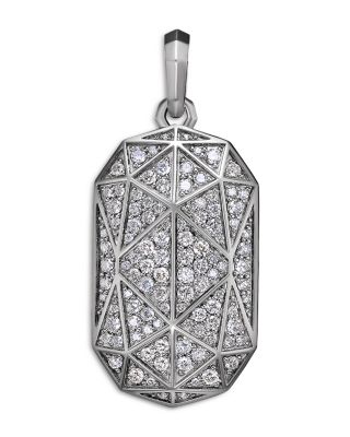 David Yurman - Men's Torqued Faceted Amulet in Sterling Silver with Diamonds, 37mm