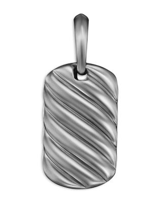 David Yurman Men's Sculpted Cable Tag in Sterling Silver, 21mm