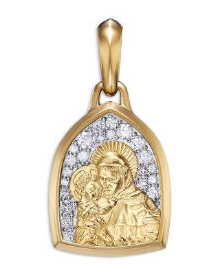 David Yurman - 18K Yellow Gold St. Anthony Amulet with Pav&eacute; Diamonds