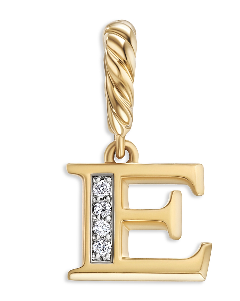 David Yurman 18K Gold Amulets Diamond Pave Initial Pendant · OS