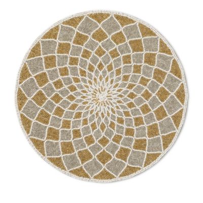 Mackenzie-Childs - Gold & Silver Kaleidoscope Beaded Placemat