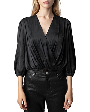 ZADIG & VOLTAIRE CROPPED WRAP TOP