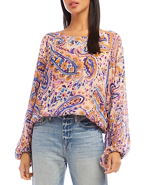 Karen Kane Paisley Blouson Sleeve Top In Paisley