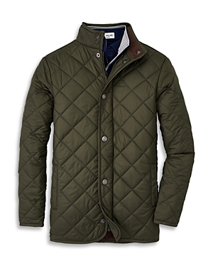 Shop Peter Millar Boys' Suffolk Quilted Youth Jacket - Big Kid In Olive