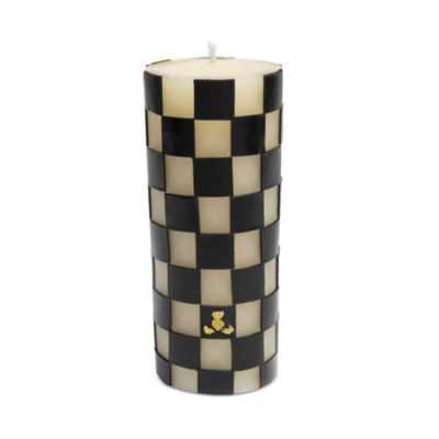 Mackenzie-Childs - 6" Black Check Pillar Candle