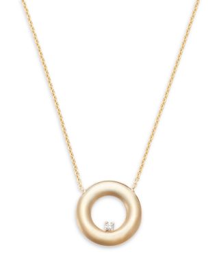 Alberto Amati - 14K Yellow Gold Diamond Circle Pendant Necklace, 16"