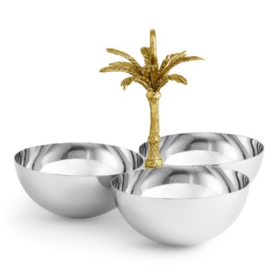 Palm Triple Bowl Server