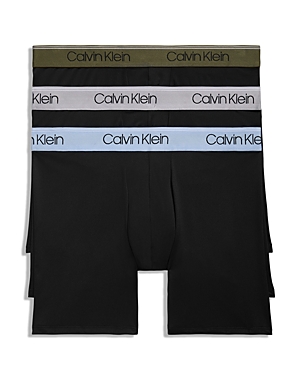 CALVIN KLEIN MICROFIBER STRETCH WICKING BOXER BRIEFS, PACK OF 3