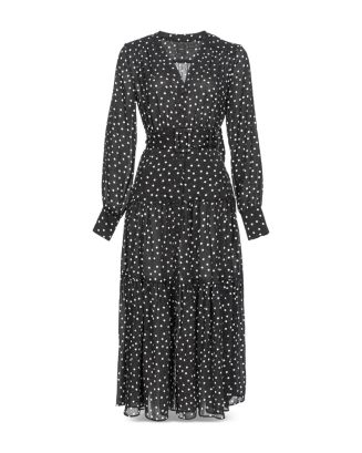Vestido Midi Pinko De Puntos Mujer - Negro/Blanco