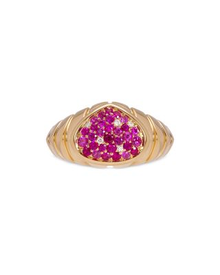 18K Yellow Gold Timo Ruby & Diamond Pav&eacute; Ring