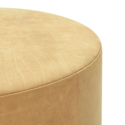 Frisco Leather Round Ottoman