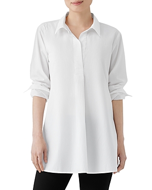 Eileen Fisher Petites Cotton Popover Tunic Shirt