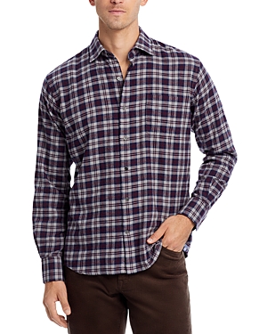 Shop Peter Millar Crown Maywood Long Sleeve Shirt In Gale Grey