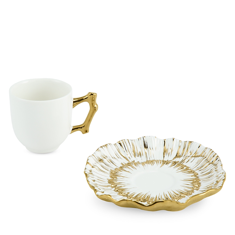 Michael Aram Anemone Demitasse Set In Gold