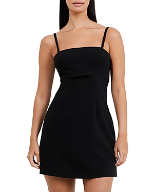 Shop French Connection Whisper Ruth Bow Mini Dress In Blackout