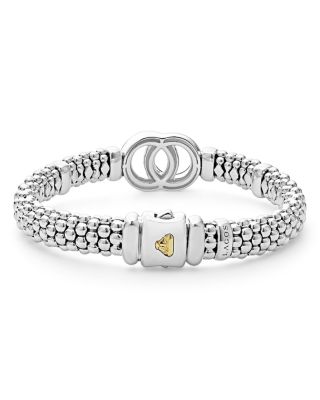 18K Yellow Gold & Sterling Silver Signature Caviar Interlocking Circle Beaded Bracelet