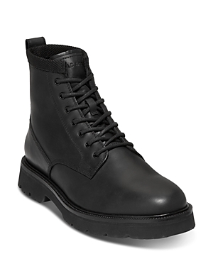Shop Cole Haan Men's American Classics Waterproof Lace Up Plain Toe Boots In Black