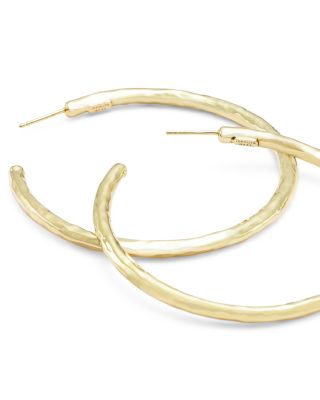 18K Yellow Gold Classico Hammered Large Hoop Earrings