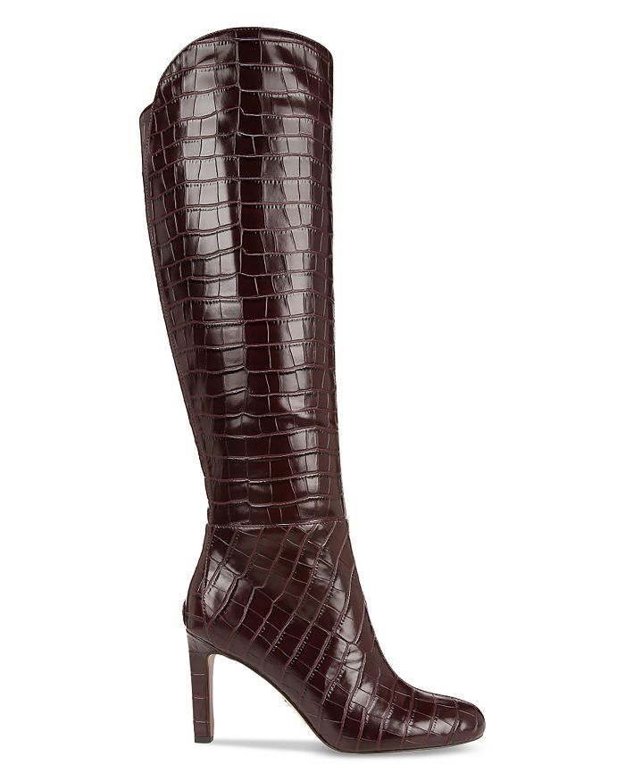 Shop Sam Edelman Women's Shauna Almond Toe High Heel Tall Boots In Port Wine