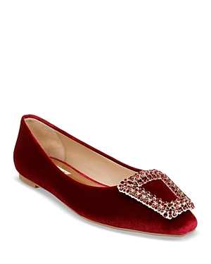 Badgley Mischka Emerie Flat In Red Velvet