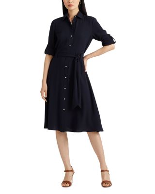 ralph lauren black shirt dress Lauren Ralph Lauren Women's Cotton-Blend Shirtdress - Black