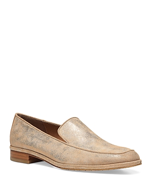Donald Pliner Women's Tumbled Metallic Loafer Flats In Light Brown