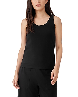 Eileen Fisher Scoop Neck Slim Fit Tank In Black