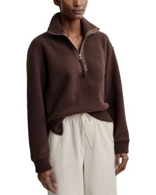 Varley Roselle Half-zip Fleece Pullover In Dark Truffle
