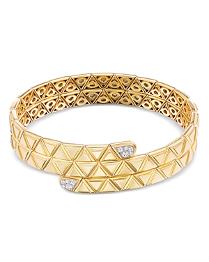 18K Yellow Gold Triangolini Diamond Coil Bracelet