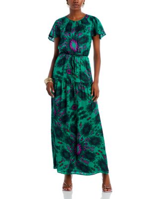 AQUA - Flutter Sleeve Drawstring Waist Dress
