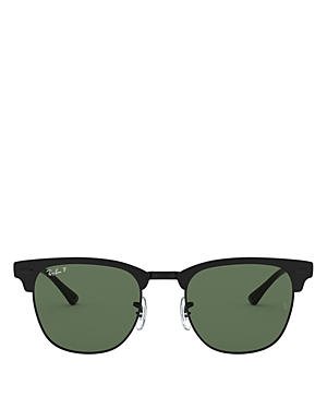 Ray Ban 51mm Polarized Square Sunglasses In Black/green Polarized Solid