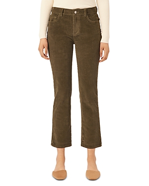 DL1961 Mara Mid Rise Corduroy Ankle Straight Leg Jeans in Pine Green