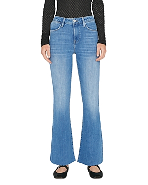 Shop Frame Le Easy High Rise Flare Jeans In Drizzle