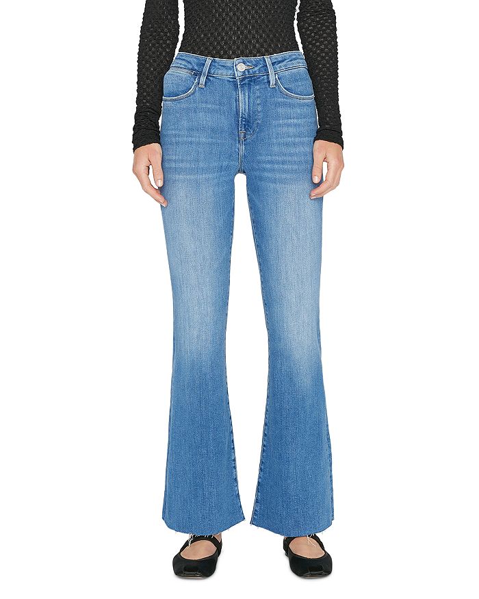 Frame Le Easy High Rise Flare Jeans In Drizzle