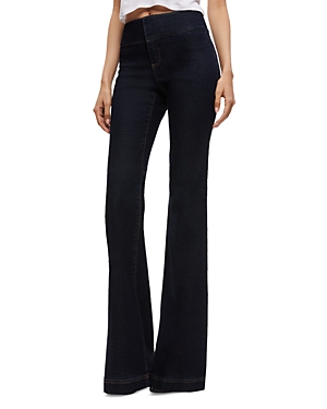 Shop Alice And Olivia Olivia High Rise Flare Jeans In Dark Rinse