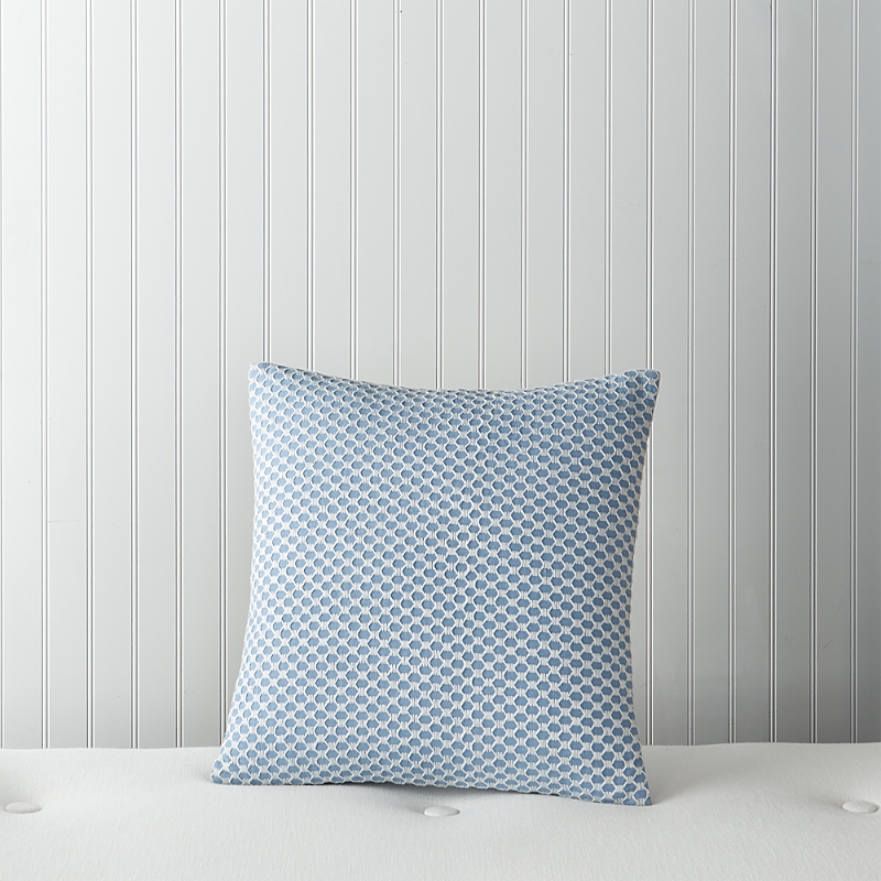 Sky Embroidery Overlay Decorative Pillow - Exclusive In Coast Blue