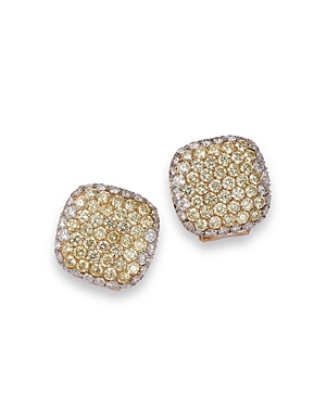 Bloomingdale's Yellow & White Diamond Pave Stud Earrings In 14k White & Yellow Gold, 4.0 Ct. T.w. In White/yellow