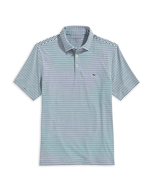 Vineyard Vines Men's Tri-bradley Stripe Sankaty Polo Shirt In B229 Turf