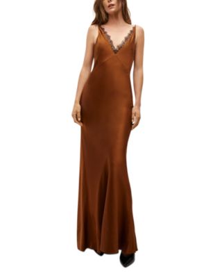 veronica beard brown silk dress Veronica Beard Nelzy Silk Maxi Dress | Walnut main image 1