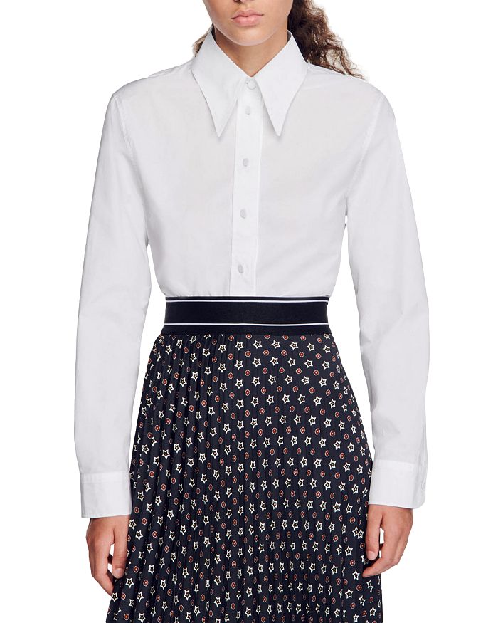 Sandro Gourmandise Cropped Shirt | Bloomingdale's