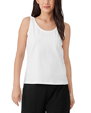 Eileen Fisher Organic Cotton Stretch Rib Slim Tank In White