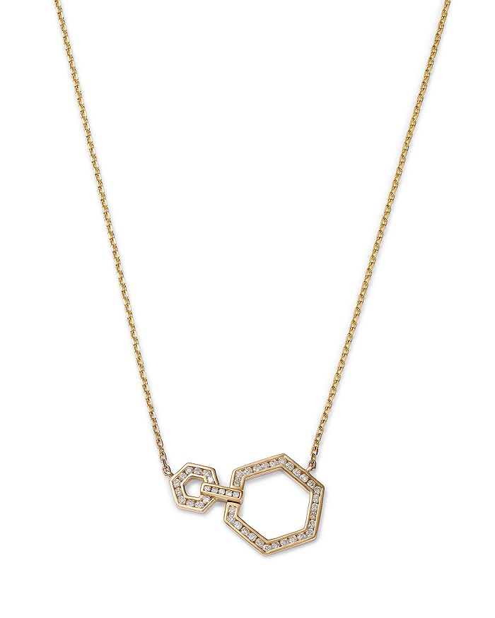 Bloomingdale's Diamond Geometric Pendant Necklace in 14K Yellow Gold, 0