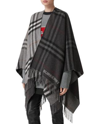 Burberry - Contrast Check Jacquard Cape