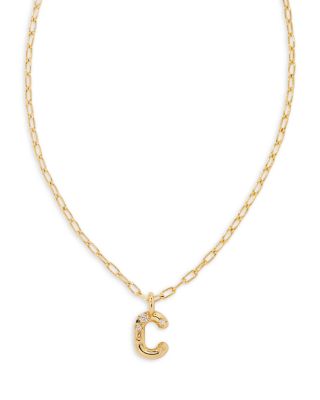 Kendra Scott - Crystal Letter Short Pendant Necklace, 16"