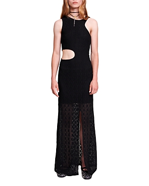 MAJE RAISERANE CUT OUT MAXI DRESS