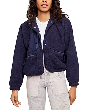 Free People Hit The Slopes Fleece Jacket In Eclipse