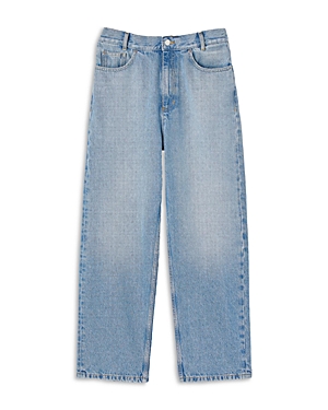Shop Sandro Bibi High Rise Wide Leg Jeans In Light Blue